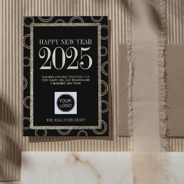 Tarjeta Festiva Feliz Año Nuevo 2025 Corporativo