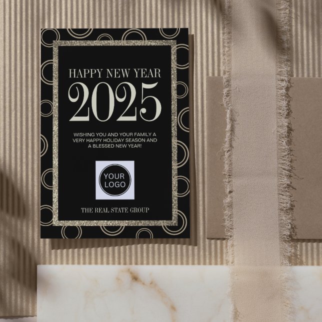 Tarjeta Festiva Feliz Año Nuevo 2025 Corporativo (Subido por el creador)