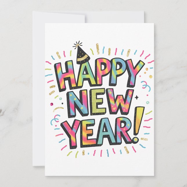 Tarjeta Festiva "¡Feliz Año Nuevo 2025 🎆 Extravaganza de fuegos a (Anverso)