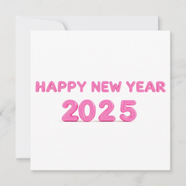Tarjeta Festiva Feliz Año Nuevo 2025 trasfondo transparente (Anverso)