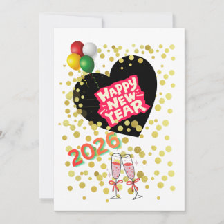 Tarjeta Festiva Feliz Año Nuevo 2026