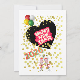 Tarjeta Festiva Feliz Año Nuevo 2026