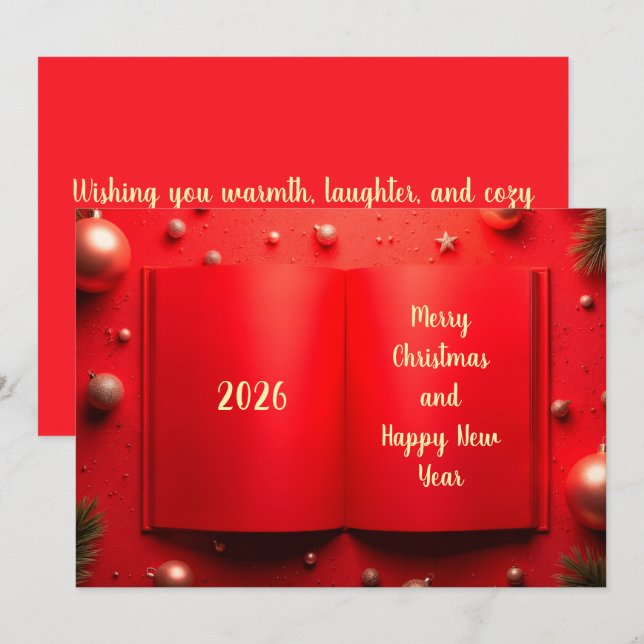 Tarjeta Festiva Feliz Año Nuevo 2026 (Anverso / Reverso)