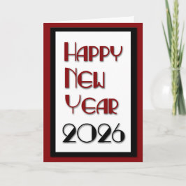 Tarjeta Festiva Feliz Año Nuevo 2026