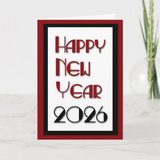 Tarjeta Festiva Feliz Año Nuevo 2026