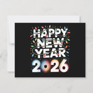 Tarjeta Festiva Feliz Año Nuevo 2026