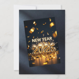 Tarjeta Festiva Feliz Año Nuevo 2026 – Nuevo Comienzo, Nuevas Espe