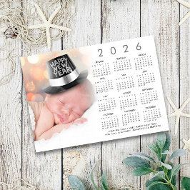 Tarjeta Festiva Feliz Año Nuevo 2026 Personalizado de calendario