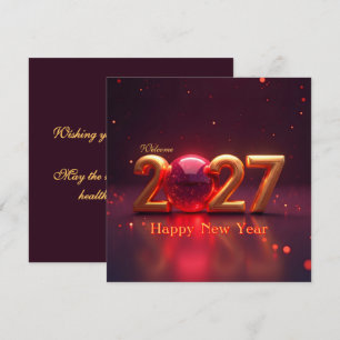 Tarjeta Festiva Feliz Año Nuevo 2027