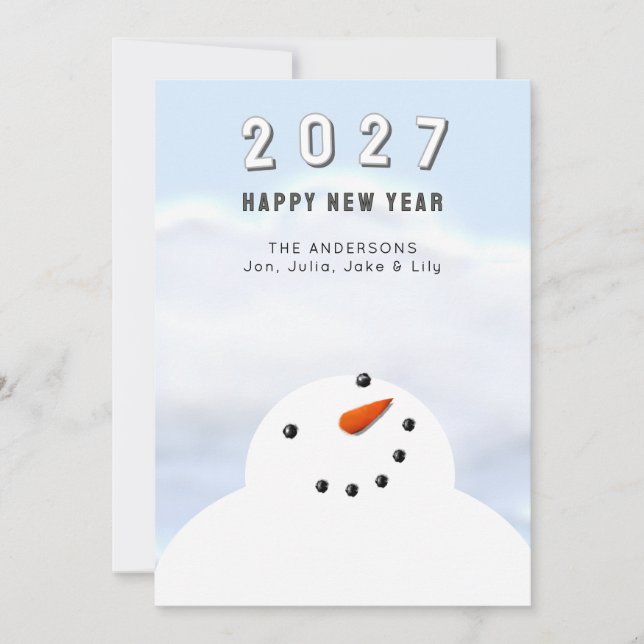 Tarjeta Festiva Feliz Año Nuevo 2027 (Anverso)