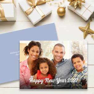 Tarjeta Festiva Feliz Año Nuevo 2027 Superposición de Texto Simple