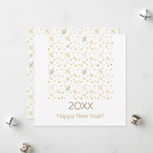 Tarjeta Festiva Feliz Año Nuevo 20XX y decoración de Navidades de