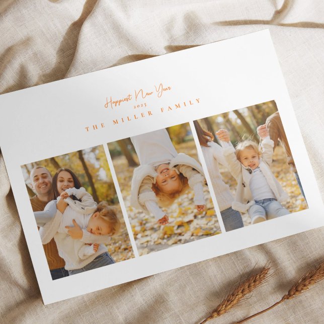 Tarjeta Festiva Feliz año nuevo 25 mínimo 4 naranja de collage de  (Subido por el creador)