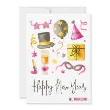 Feliz Año Nuevo Acuarela