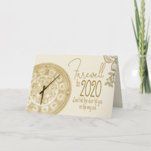 Tarjeta Festiva Feliz Año Nuevo Adiós a 2020