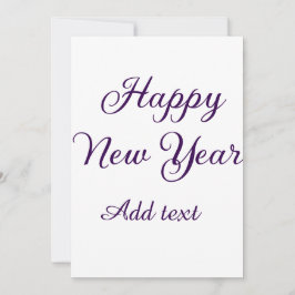 Tarjeta Festiva Feliz año nuevo caligrafía morada simple minimalis