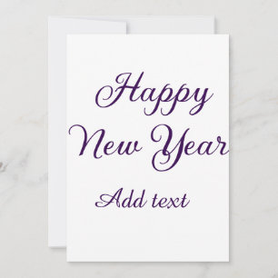 Tarjeta Festiva Feliz año nuevo caligrafía morada simple minimalis
