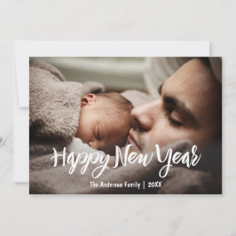 Tarjeta Festiva Feliz Año Nuevo con foto