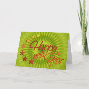 Tarjeta Festiva FELIZ AÑO NUEVO con la luz de las estrellas + tu f