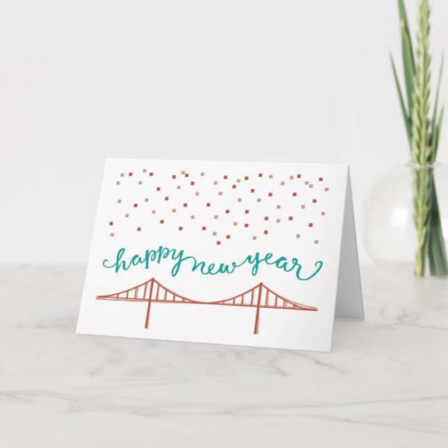 Tarjeta Festiva ¡Feliz Año Nuevo de San Francisco! (Anverso)