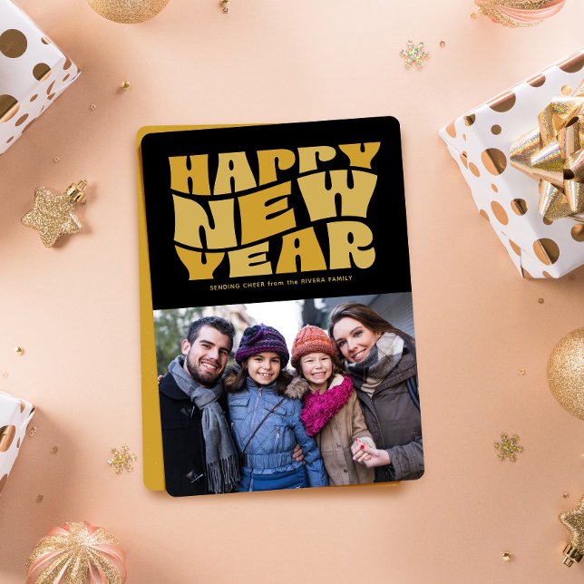 Tarjeta Festiva Feliz Año Nuevo divertido diversión retro foto de  (Subido por el creador)