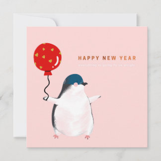 Tarjeta Festiva Feliz año nuevo - El pequeño pingüino