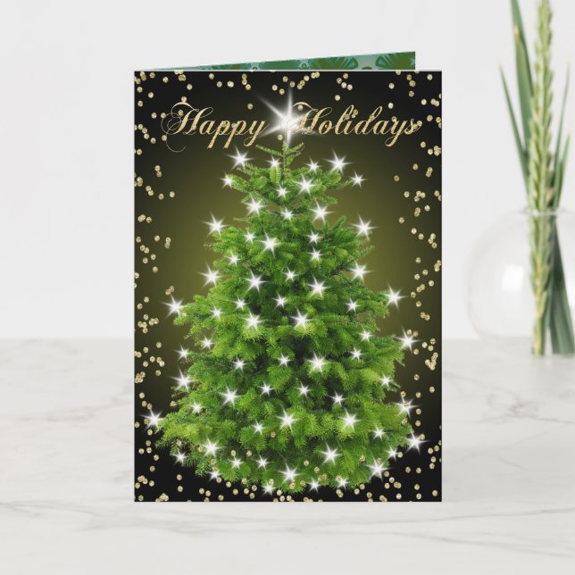 Tarjeta Festiva Feliz Año Nuevo Elegantes Adornos de árbol de Navi (Anverso)