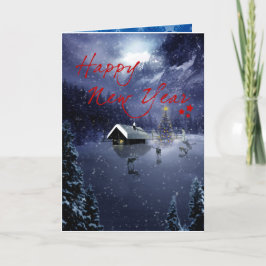 Tarjeta Festiva Feliz Año Nuevo Elegantes Decoraciones navideñas