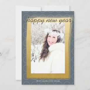 Tarjeta Festiva Feliz Año Nuevo Faux Gold personalizado