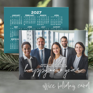 Tarjeta Festiva Feliz Año Nuevo - Foto Completa - Calendario 2027