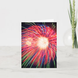 Tarjeta Festiva Feliz Año Nuevo, foto de fuegos artificiales