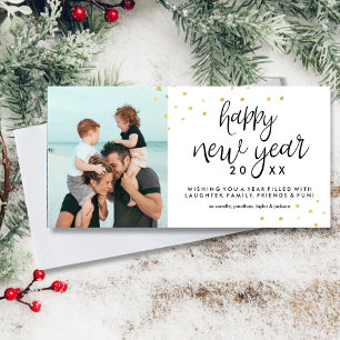 Tarjeta Festiva Feliz Año Nuevo foto Moda festiva Confetti de oro
