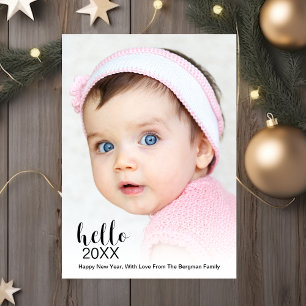 Tarjeta Festiva Feliz Año Nuevo Foto Moderno Hola 20XX