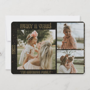 Tarjeta Festiva Feliz año nuevo Fotografía personalizada y texto