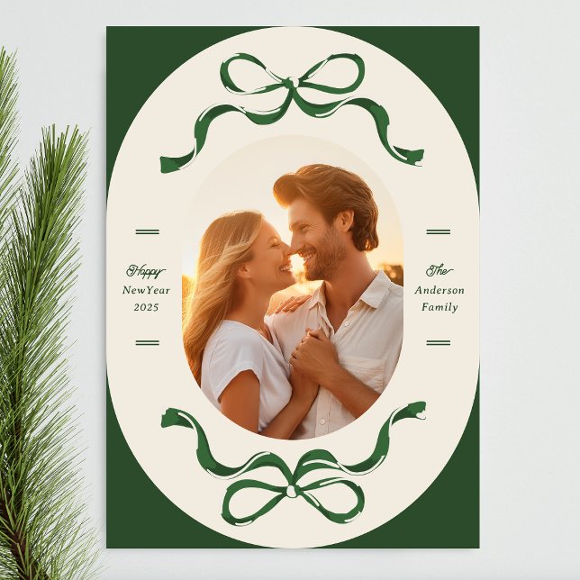 Tarjeta Festiva Feliz Año Nuevo | Gradiente Ombre | Horizonte colo (Subido por el creador)