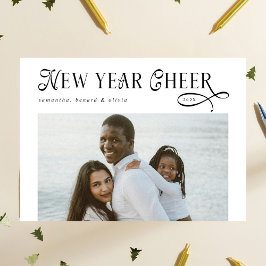 Tarjeta Festiva Feliz Año Nuevo Gritos Familia Moderna  Colaje de 