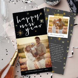 Tarjeta Festiva Feliz Año Nuevo Guión Moderno Fotos de Starburst d