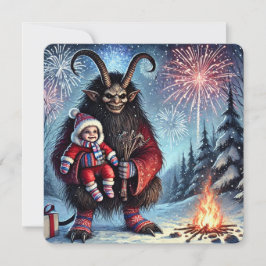 Tarjeta Festiva Feliz Año Nuevo Krampus