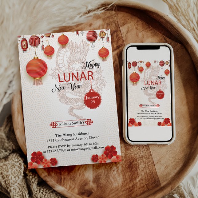 Tarjeta Festiva Feliz Año Nuevo Lunar Chino del Sna de oro blanco (Subido por el creador)