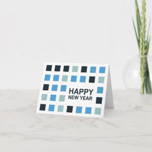Tarjeta Festiva feliz año nuevo (mod cuadrados)