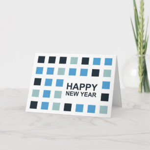 Tarjeta Festiva feliz año nuevo (mod cuadrados)
