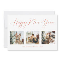 Feliz Año Nuevo Naranja Collage de fotos múltiple