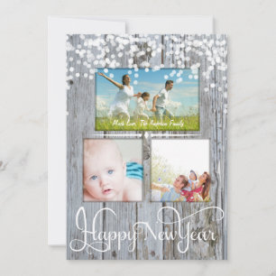 Tarjeta Festiva Feliz Año Nuevo Navidades de la espuma de madera r