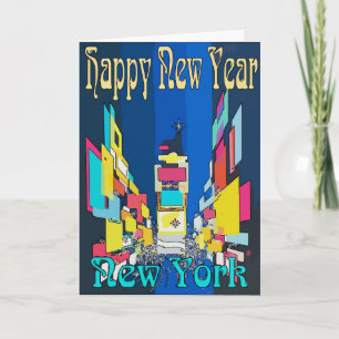 Tarjeta Festiva Feliz Año Nuevo Nueva York