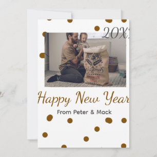 Tarjeta Festiva Feliz año nuevo Padre soltero agregar foto nombre 