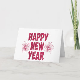 Tarjeta Festiva Feliz Año Nuevo Purpurina