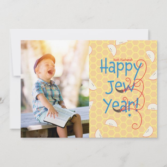 Tarjeta Festiva Feliz Año Nuevo Rosh Hashanah Photo Card (Anverso)