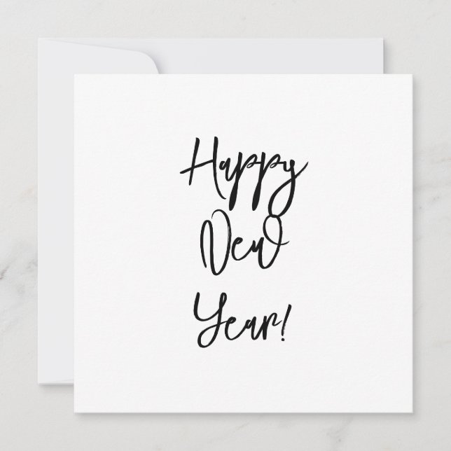 Tarjeta Festiva ¡Feliz Año Nuevo! Saludos Moda moderna de texto cu (Anverso)