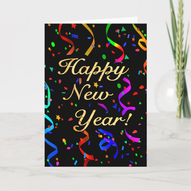 Tarjeta Festiva ¡"Feliz Año Nuevo! "Tarjeta de felicitación (Anverso)