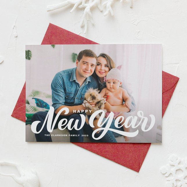 Tarjeta Festiva Feliz Año Nuevo Validez de la fotografía en negrit (Subido por el creador)